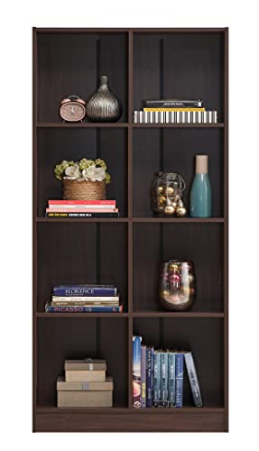 Image of DeckUp Meritus-L Engineered Wood Book Shelf and Display Unit (Walnut, Matte Finish)