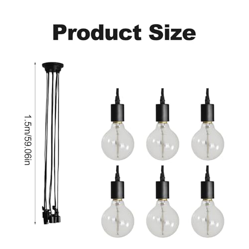 Lámpara de araña industrial E27 con cables de 1.5m de diseño geométrico 2