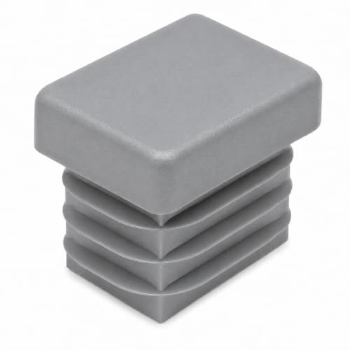 Image of (Pack of 40) Rectangular Plastic Plugs 19 /32 inch x 25 /32 inch (15 x 20 mm), Matt Tube Inserts, Fence Post Caps, Window Gray RAL 7040