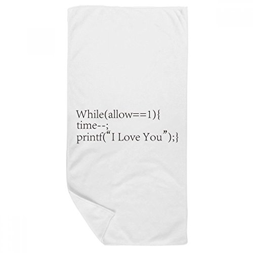 Serviette de bain Programmeur Déclaration Love You multicolore en coton doux 35x70cm - 2