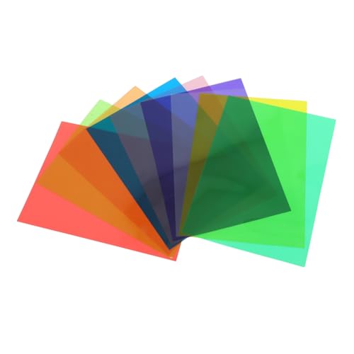 VILLCASE 9枚 カラーセロファンシート 製 耐久性透明透光 多彩色 クラフト用ラッピングペーパー 創造性と遊び心を加える装飾用材料