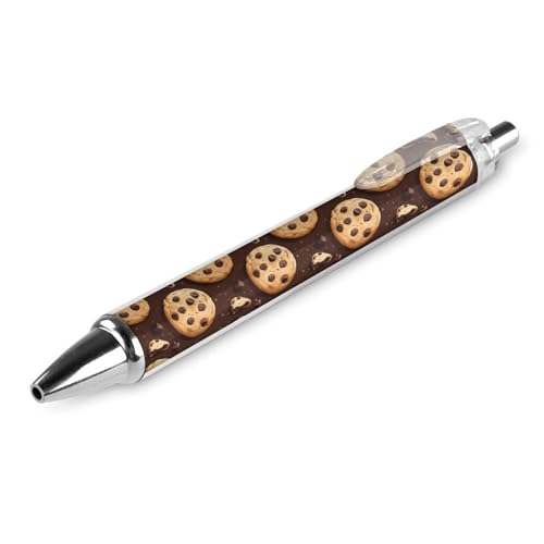 TZTTZT 1 Pcs Black Pens Ballpoint - Chocolate Biscuits Print 0.5 Mm Pens for Journaling, Fine Ink Ball Point Pen for Office Writing And School Supplies