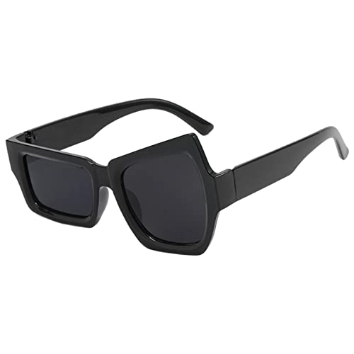 APLVFFZH Gafas de Sol de Fiesta Vintage Asimétricas Unisex para Party Birthday, Negro