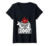 Photo Gallery donna bbq lover borne nel 2007 - 15° compleanno maglietta con collo a v Photo Gallery donna bbq lover borne nel 2007 - 15° compleanno maglietta con collo a v