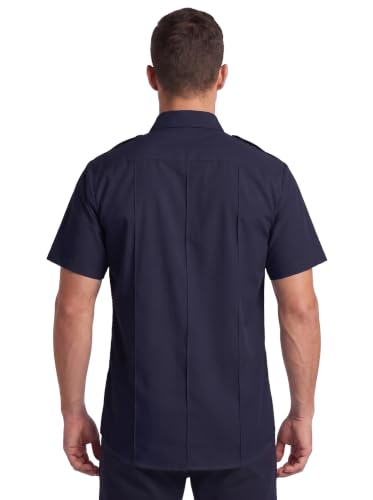 Image of First Class 100% Polyester Short Sleeve Men's Uniform Shirt White