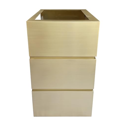 Image of SINDA Brushed Brass Range Hood with a High CFM Built In Vent Includes LED Lights Baffle Filter 36 inchW x 39 inchH x 24 inchD Wall Mount