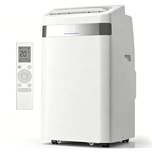 JUMMICO 12000 BTU tragbare Klimaanlage- Leiser 4- in- 1- Gerät mit Kühlen, Lüften, Entfeuchten & Schlafmodus | Fensterkit inklusive | LED- Display & Fernbedienung | Für Räume bis 40 m²