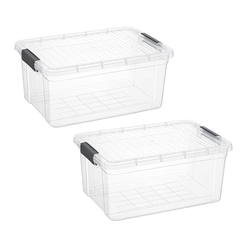 Image of Superio Storage Bins with Lids- 2 Pack, 21 Qt Clear Boxes for Organizing, Stackable Plastic Containers- BPA Free, Non-Toxic, Odor Free, Organizer for Home, Office, Dorm