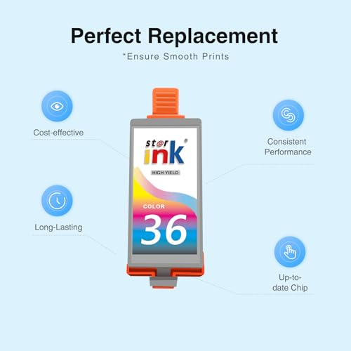 15 Pack PGI-35 CLI-36 Ink Cartridge Replacement for Canon TR160 Ink Cartridge Compatible for Canon 35 36 Ink Cartridges Work with TR150 TR160 iP110 iP100 Mini260 Mini320 Printer-(10 Bk+ 5 Tri c) - Thumbnail 3
