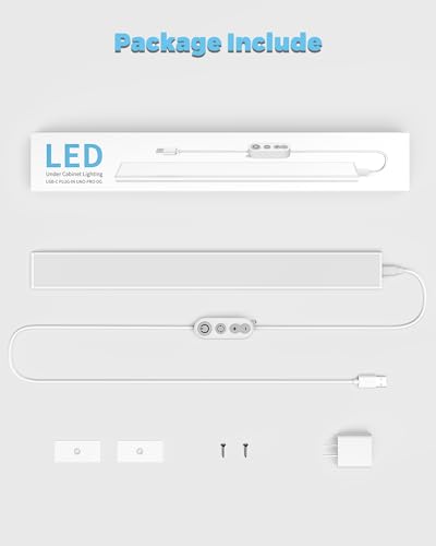 Image of ASOKO Plug-in Under Desk Light, 16Inch LED Workbench Lights with Super Brighten 700Lumen and Smart Memory Function,3 Temps (3000K /4000K /6000K) for Kitchen Sink /Desk /Workbench