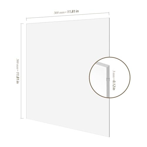 CHEUKYIU 4 Stück 3mm Acrylglas Platte, 30 x 30cm Transparent Acrylglas, Acrylplatte für Basteln, Dekoration