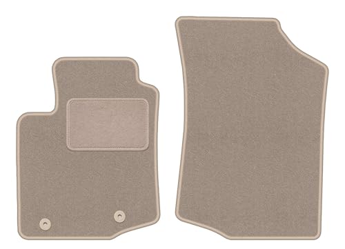 Alfombrillas de terciopelo beige para Toyota Aygo II 2014 juego delantero de 2 piezas