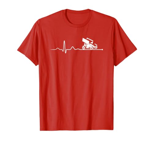 Sprint CAR Racing: Sprint Car Racing Heartbeat T-Shirt, Men, Red, 3X-Large