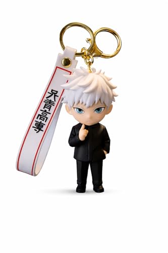 Image of Gojo Satoru Jujutsu Kaisen Keychain for Girls Boys, Cute Silicon Keychains Accessories Keyring Key Purse Backpack Car Charms for Kids Gifts