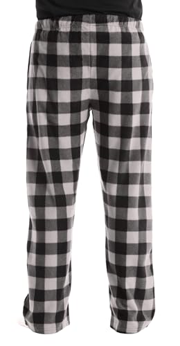 Image of #followme Men's Buffalo Plaid Pajama Pants - Micro Fleece Lounge PJs with 2 Pockets, Elastic Waist, Soft Sleep Pants S-XXXL