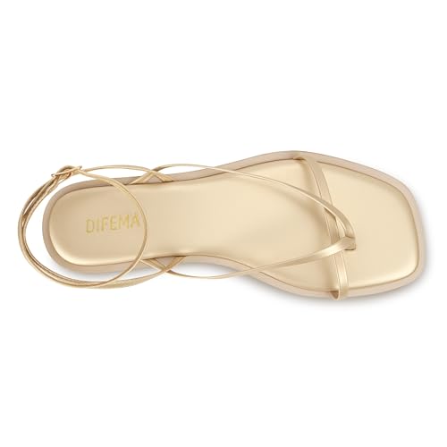 Image of Womens Flats Sandals Square Toe Strappy Ankle Strap Flats