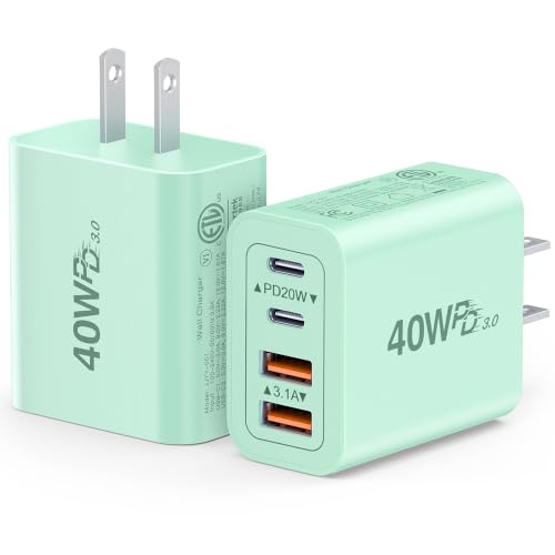 Image of [2-Pack] 40W USB C Charger Block, Multiple Ports Wall Plug Power Adapter