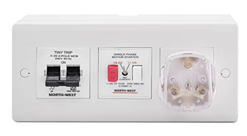 Image of Wipro Northwest 6 Module Surface Mounted Power Unit with Starter, MCB Double Pole & 16A Heavy Duty Plug Top| Suitable for AC, Geyser, EV Vehicle, Other Appliances (Pack of 1, White)