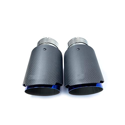 Tubo de escape de carbono y acero inoxidable azul para extremo F30