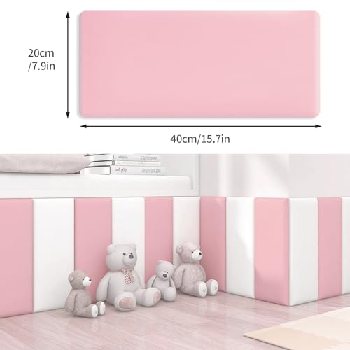 Acolchado de pared infantil rosa en paneles autoadhesivos PU 3D 4