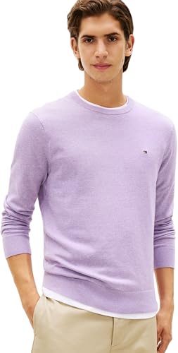 Tommy Hilfiger Herren Essential Ssnl Cotton Crew Neck MW0MW39999 Pullover Sweater, Purple, M