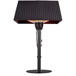 Persianas Asturias blumfeldt Loras Style - Calefactor eléctrico infrarrojo, Potencia de 1500 W, Hasta 30 m², Sistema ComfortHeat, Cuerda de tracción, Pantalla con cubierta de tela, Negro