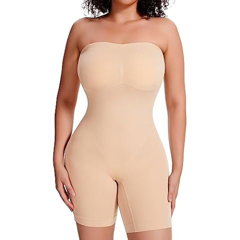 JOYSHAPER Strapless Shapewear Bodysuit with Built in Bra Full Body Shaper for Women Seamless Tummy Control Shapewear Cover