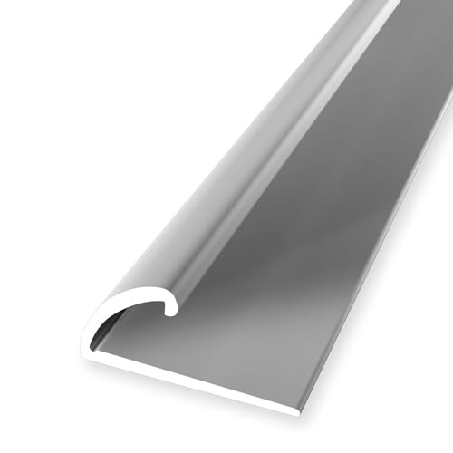 Profilé de finition en aluminium anodisé, lisse, autocollant, argenté 11,5 x 26 x 2700 mm