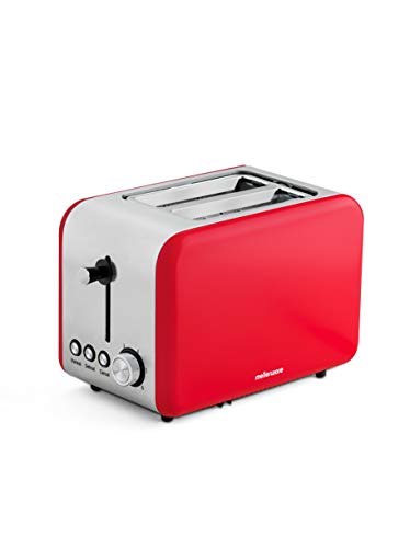 Mellerware Crispy Toaster, Original-Design, drei Farben, 2 Schlitze à 14 x 4 cm, Aufwärmen und Auftaufunktion…
