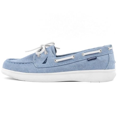 Image of Nautica Women's Casual Boat Shoes, Moc-Toe Loafers with Cushioned Insole, Deck Fashion Sneaker