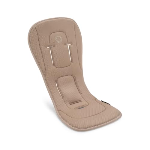 Bugaboo Colchoneta Doble Confort para carritos, Comodidad para todas las estaciones, Ajuste mejorado, Compatible con todos los carritos Bugaboo, Reversible, Malla 3D supersuave, Dune Taupe