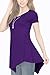 MBJ WT638 Short Sleeve Shirts for Womens Tops Casual V-Neck Summer Clothes Asymmetrical Tunic Blouses XXL Dark_Purple