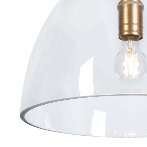 Image of KSANA Gold Glass Pendant Light, Oversized Modern Glass Dome Pendant Lighting for Kitchen Island, Dining Room, Hallway, Foyer, Bedroom