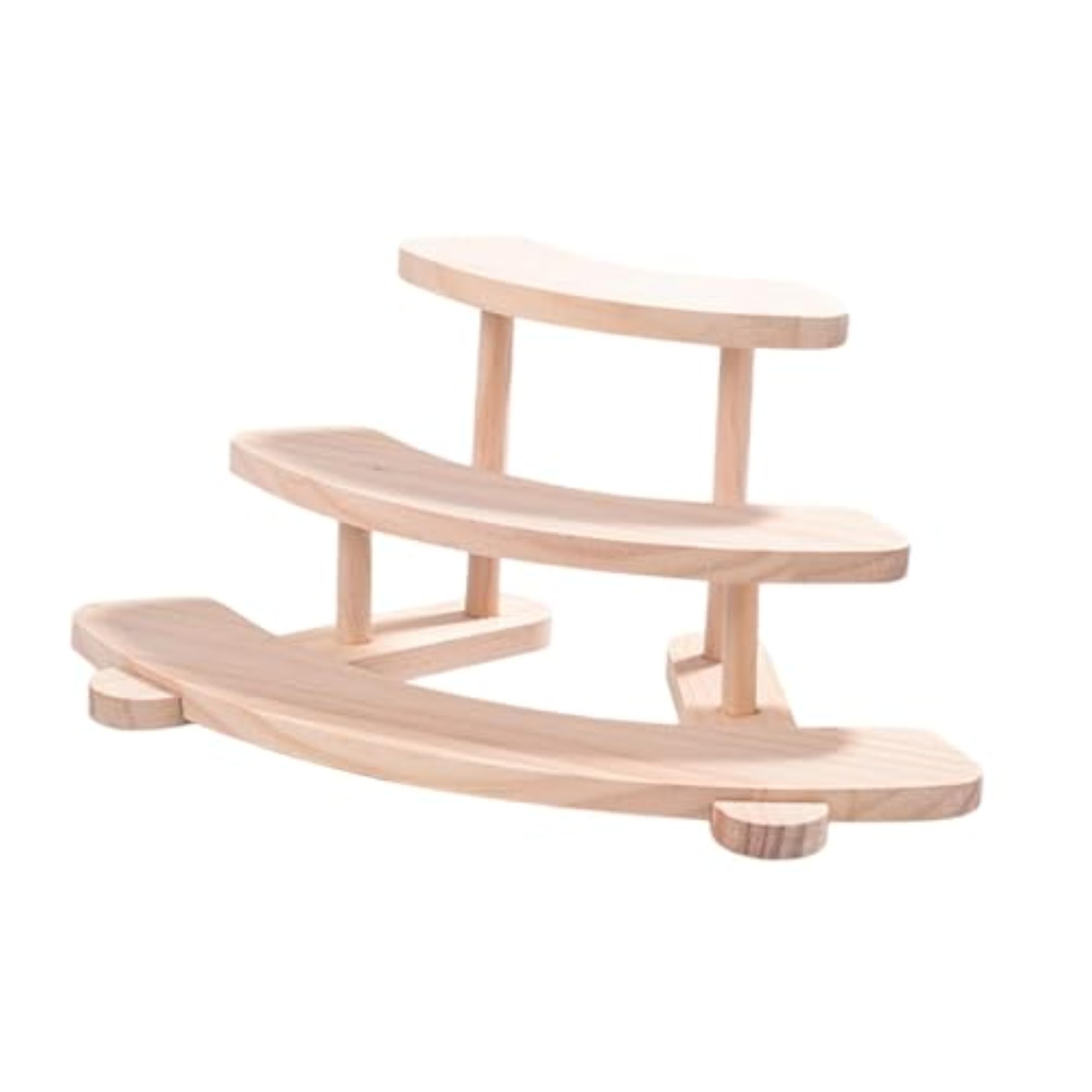 Wooden Display Rack for Cosmetic Storage, 3 Layers