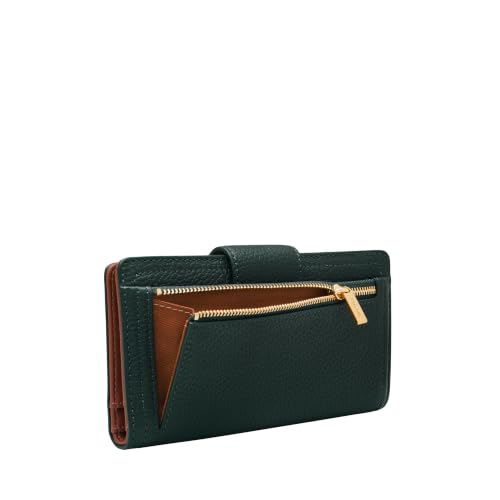 Image of Fossil Women's Logan Leather Wallet RFID Blocking Tab Clutch
