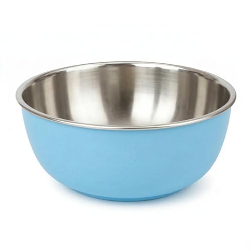 Image of Zaib Stainless Steel Microsafe Serving Bowl - 600ml Insulated Snack & Dessert Bowl (14 cm) (Blue)