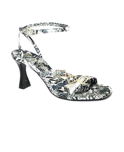 Sandales femme python noires 5319 nu-pieds à brides tendance été