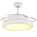 SDFDSSR Versenkbarer Deckenventilator mit Licht Fernbedienung Dimmbarer LED Kronleuchter Moderner Deckenventilator Unsichtbare Flügel Geeignet für Wohnzimmer, Schlafzimmer, Küche, Esszimmer