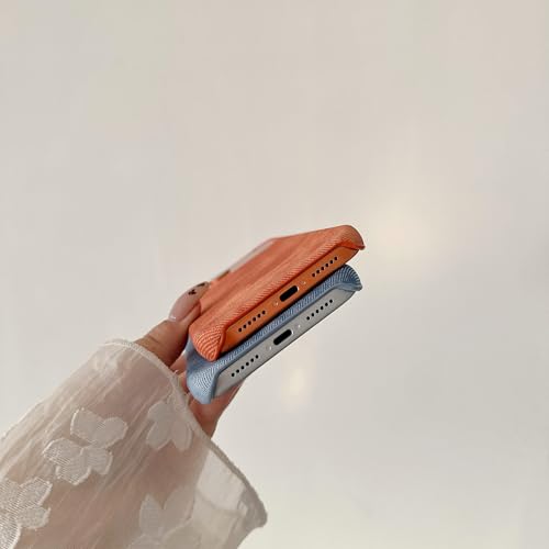 Coque iPhone 17 Pro antidérapante bleu en tissu denim - 5