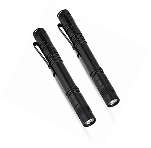 Xbgozly LED Pen Light Penlight Flashlight, 2pcs Mini Pocket Flashlight Pen Light Flashlight High Lumens Ultra Bright Torch Flashlight with Clip for Medical Doctor Nurse Students Camping Outdoor
