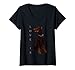 Damen Dobermann Shirt Dobermann Pinscher Hund Mama Papa Liebe Haustier Welpen T-Shirt mit V-Ausschnitt