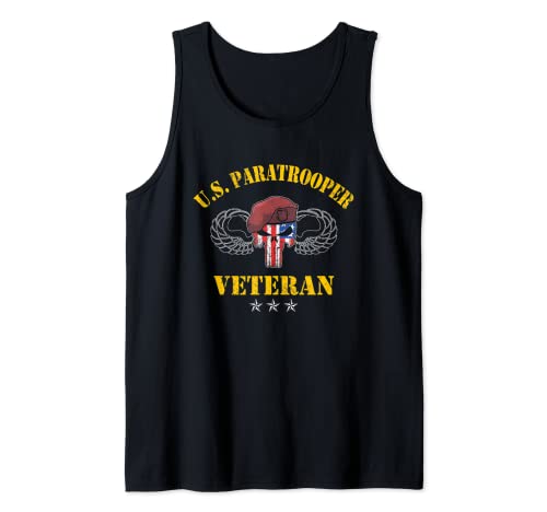 US Paratrooper Army Veteran Airborne Div Tshirt Veterans Day Tank Top