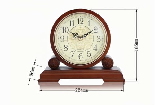 Reloj de escritorio sin tic-tac mecánico de madera maciza artesanal 5