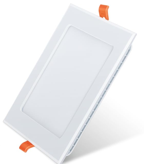 Nippo Splendour CDL-S-18W Square, Cool Day Light LED Slim Panel Light, Polycarbonate LED Downlight