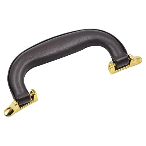 CynKen 1 Pieces PU Leather Handle for Guitar Musical Box Handbags Gift Boxes Wine Boxes Luggage Toolbox Trolley Instrument Case Brown Gold Cover