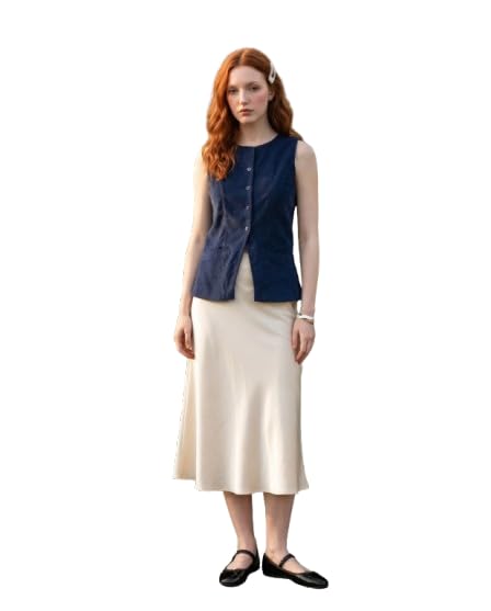 kep̃talive Keptalive Women's Navy Blue Corduroy Sleeveless Vest Top, Button Closure, Cotton, Regular Fit, Cropped (in, Alpha, 2XL)-picture-26