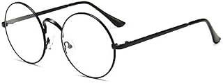 Dollger Retro Round Glasses Clear Lens Non-Prescription for Men Women Metal Frame Cosplay Glasses