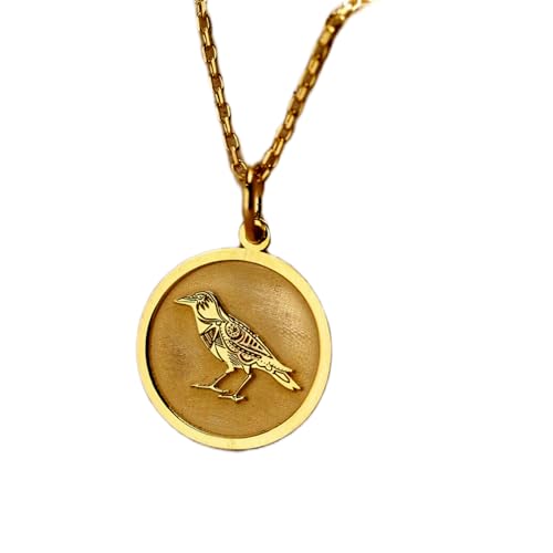 Collier corbeau celtique en argent plaqué or avec chaîne 45,7 cm LKBEADS unisex