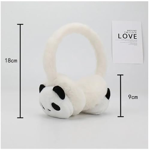 Cache-oreilles panda rose en peluche pour enfant et étudiant