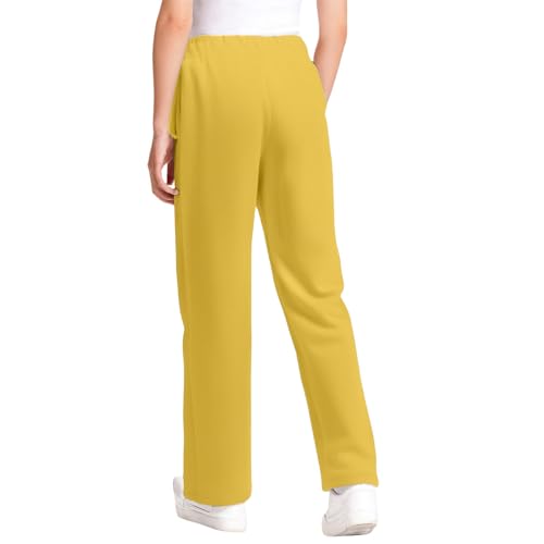 Girls Cotton Sweatpants Straight High Waist Stretchy Joggers Pants Kids Fall Casual Hiking Fleece Trousers Bottoms3